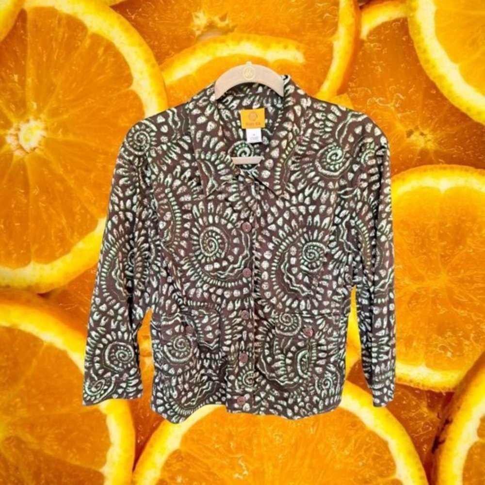 Ruby Rd Brown‎ and Green Patterned Shirt Size 18 RP